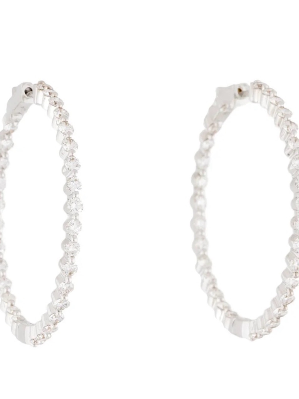 14K 3.00ctw Diamond Inside Out Hoop Earrings